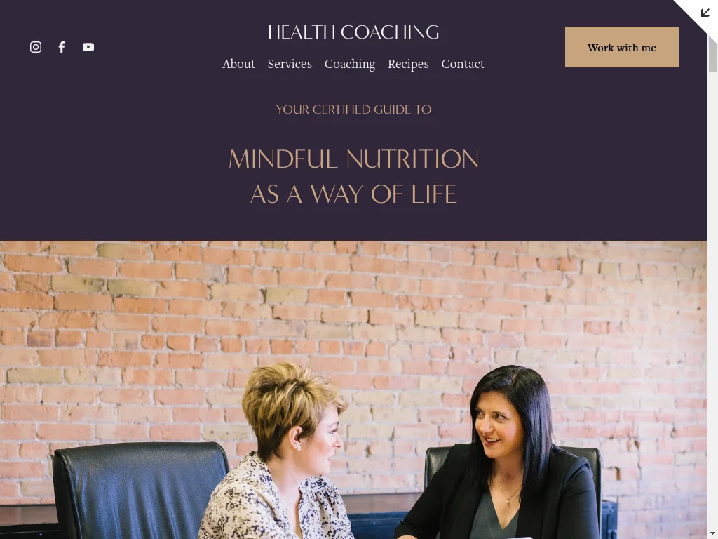 Health Coach Website Design - Section 1