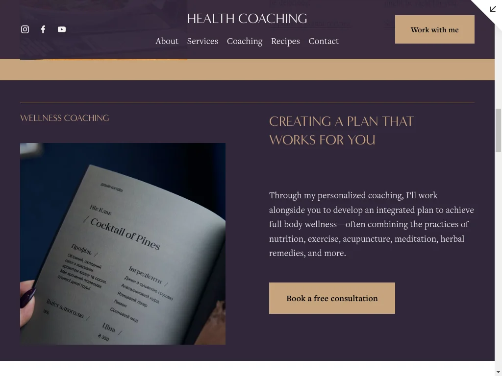 Health Coach Website Design - Section 10
