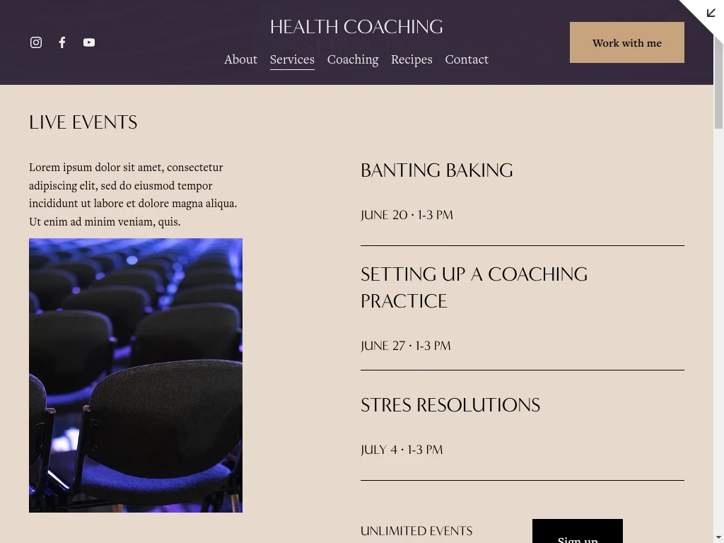 Health Coach Website Design - Section 15