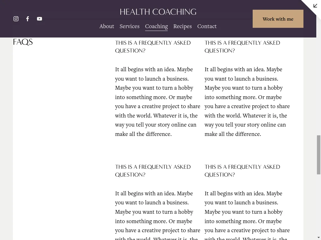 Health Coach Website Design - Section 18