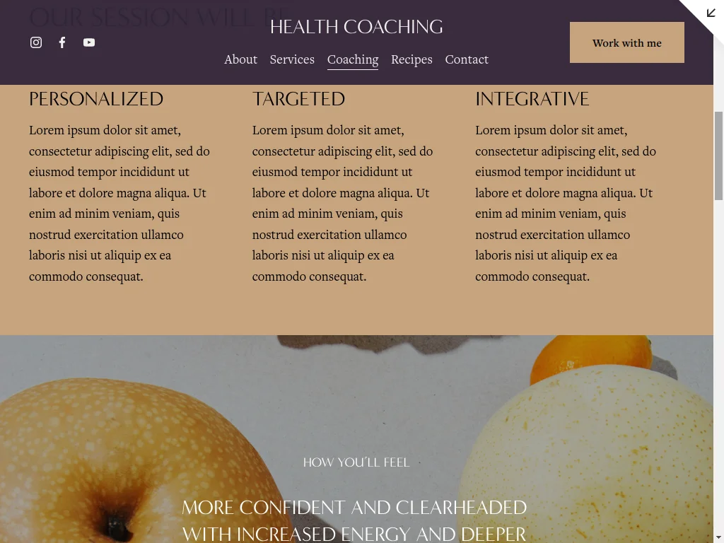 Health Coach Website Design - Section 8