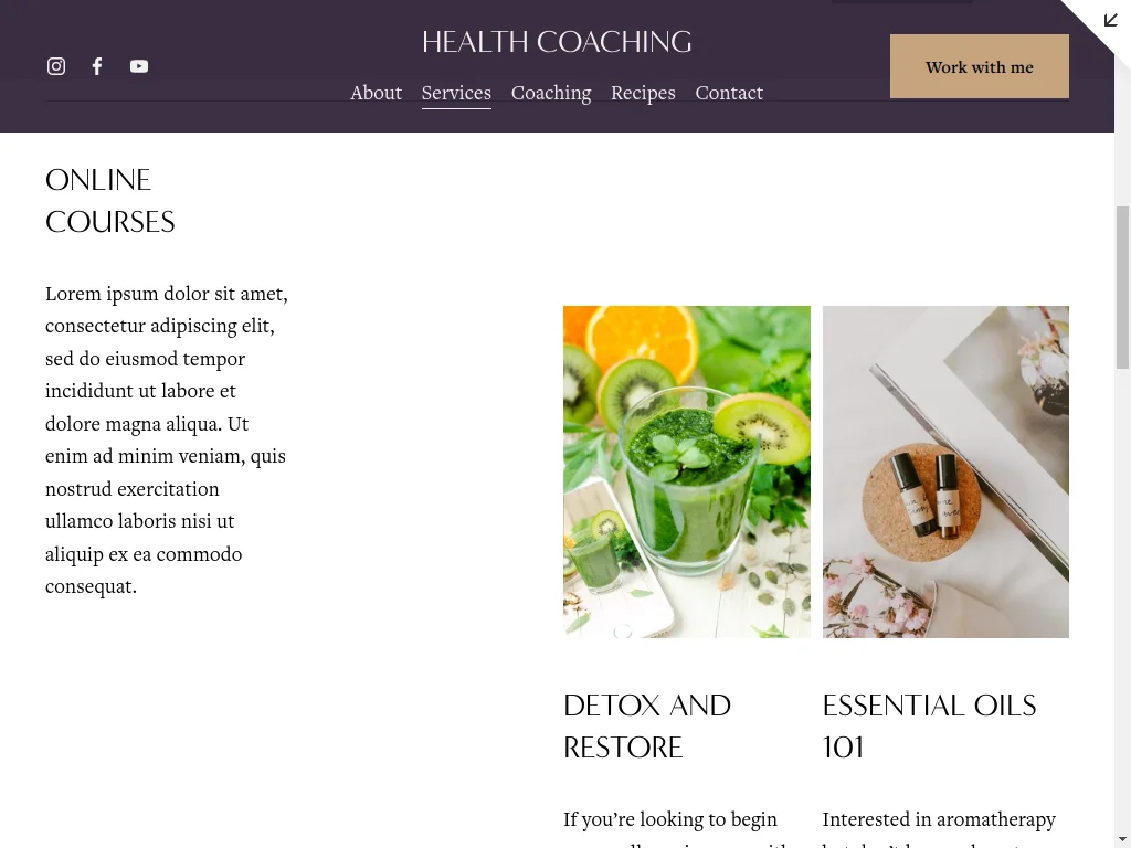 Health Coach Website Design - Section 9