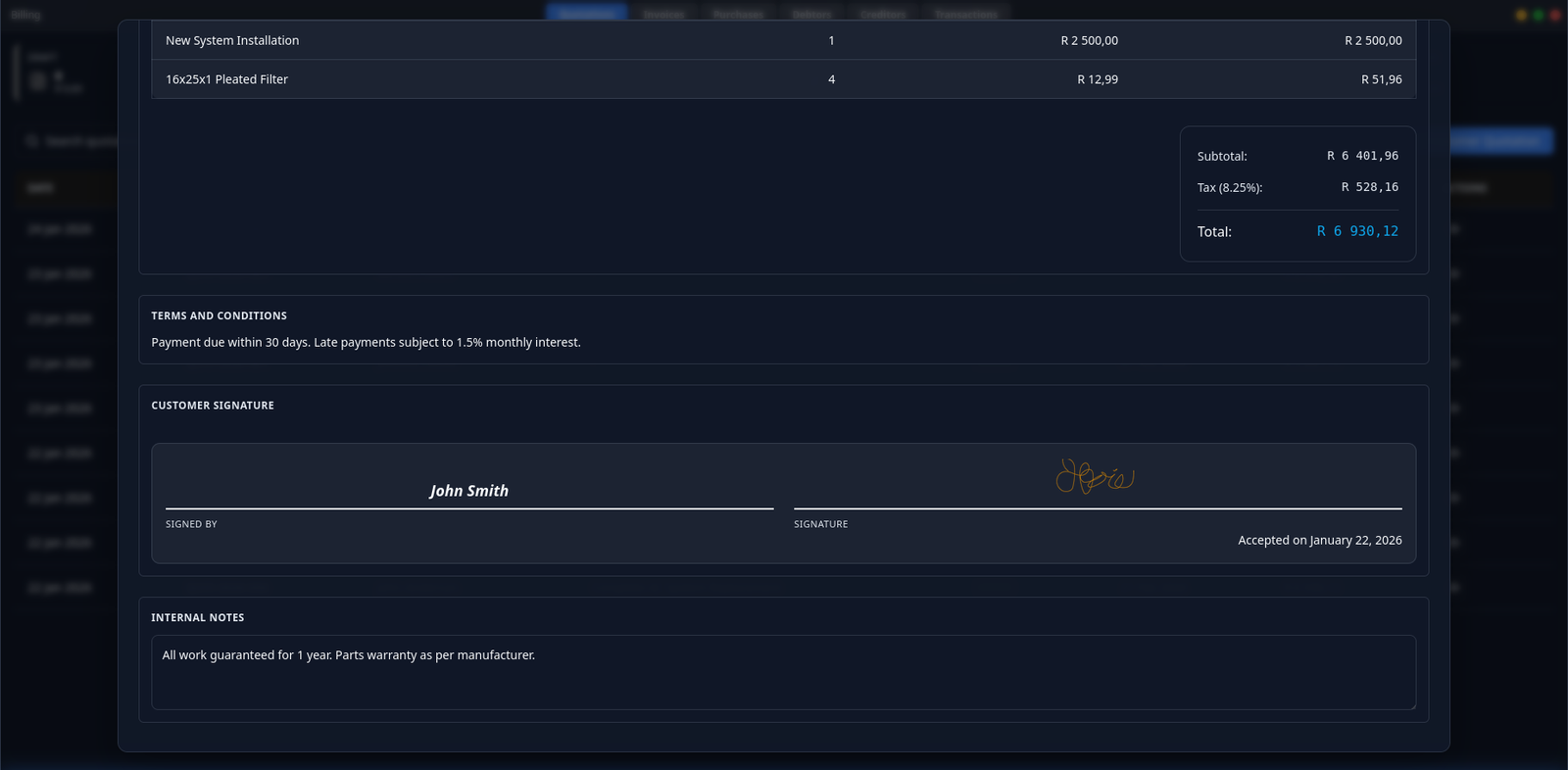ServiceOps ERP screen 12
