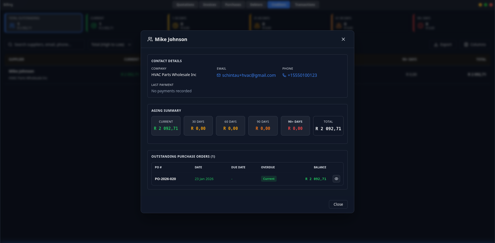 ServiceOps ERP screen 17