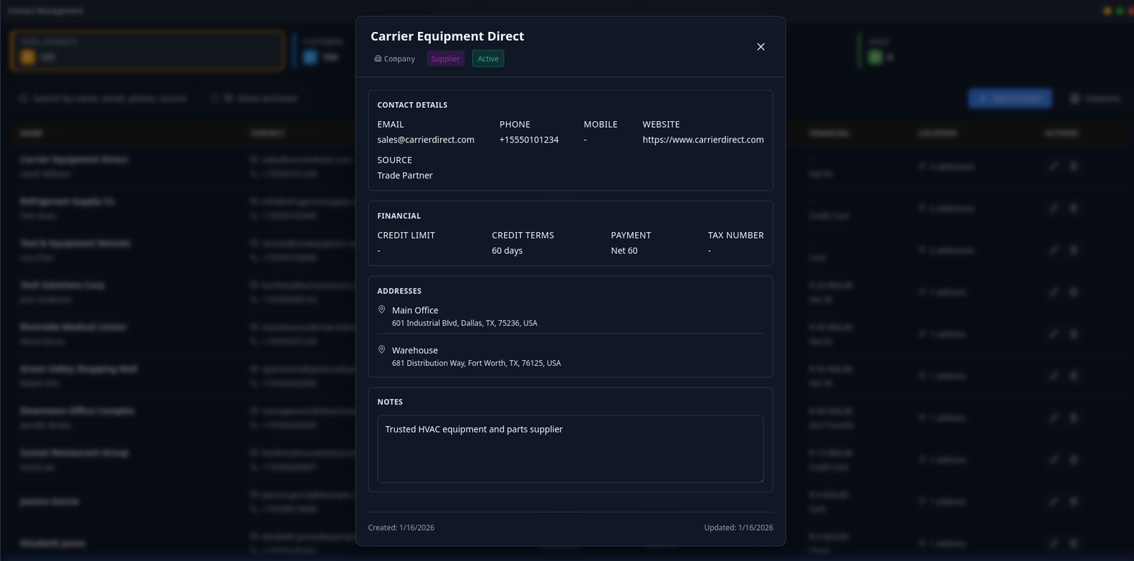 ServiceOps ERP screen 2