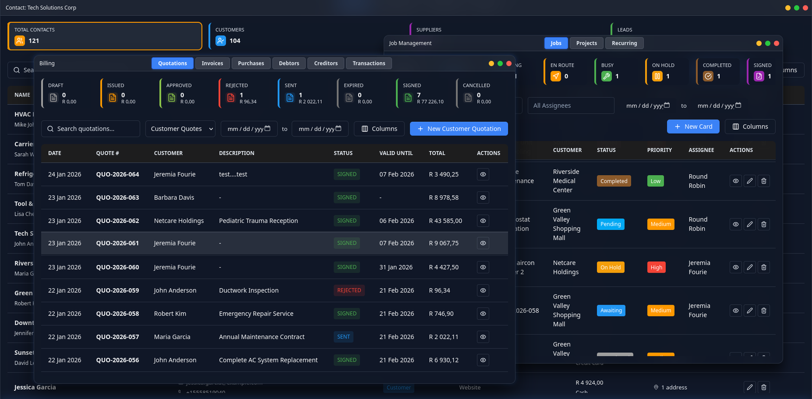 ServiceOps ERP screen 20