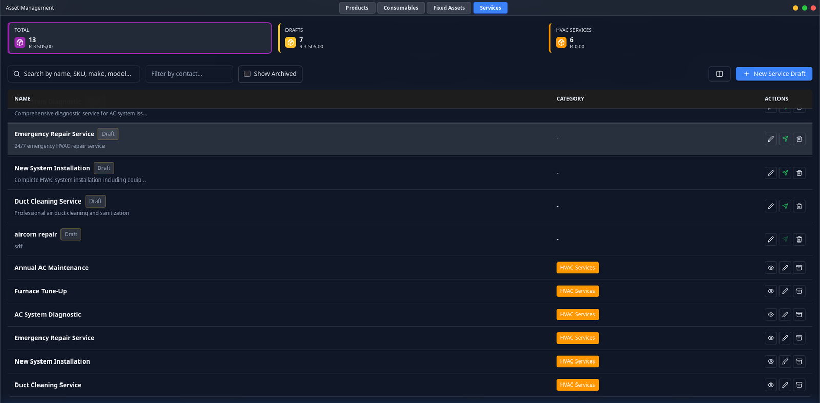 ServiceOps ERP screen 7