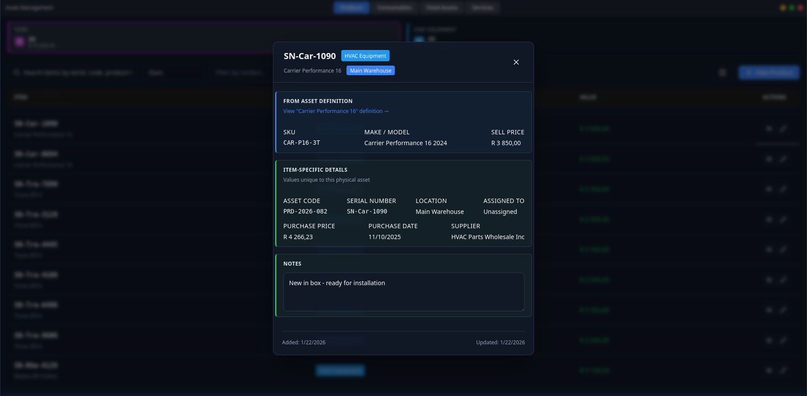 ServiceOps ERP screen 8