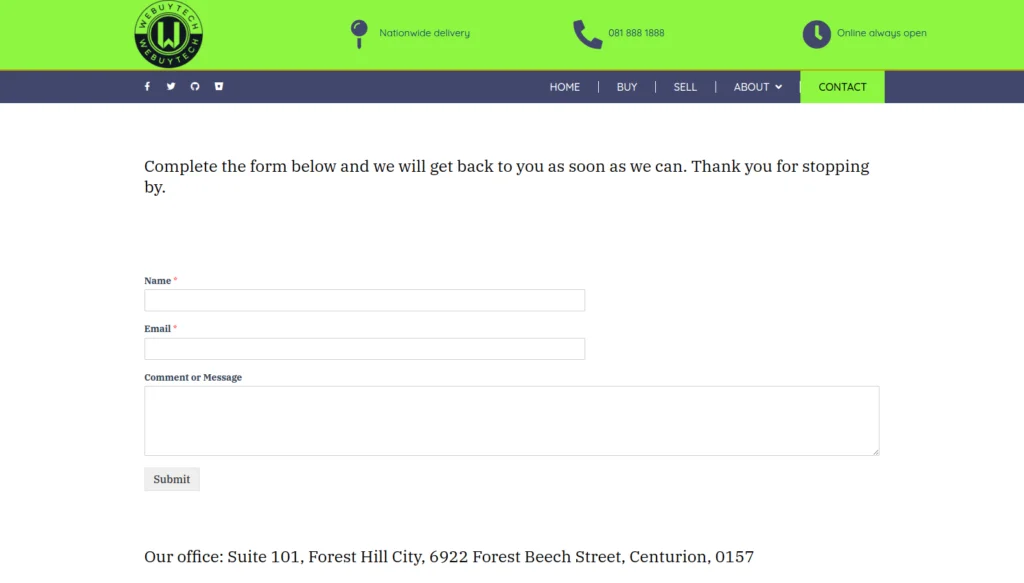 We Buy Tech Website Design - Section 3