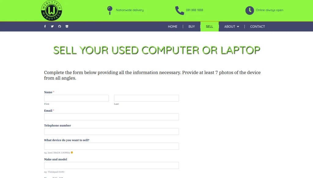 We Buy Tech Website Design - Section 5